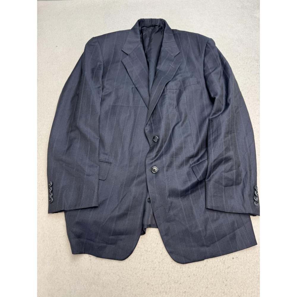 Hickey Freeman Blazer Mens 40 Gray Pinstripe 100% Wool Boardroom USA Jacket